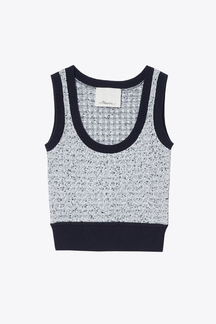 TWEED BOUCLE SCOOP NECK TANK