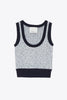 TWEED BOUCLE SCOOP NECK TANK