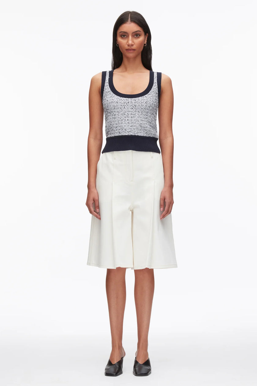 TWEED BOUCLE SCOOP NECK TANK