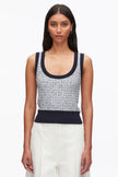 TWEED BOUCLE SCOOP NECK TANK