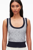 TWEED BOUCLE SCOOP NECK TANK