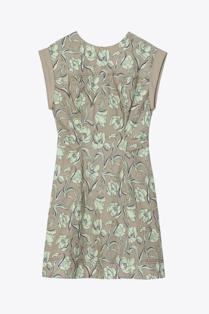 SHORT SLEEVE FLORAL MINI DRESS