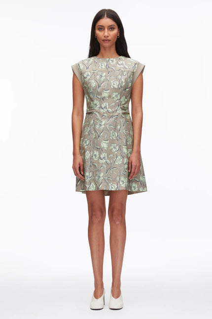 SHORT SLEEVE FLORAL MINI DRESS