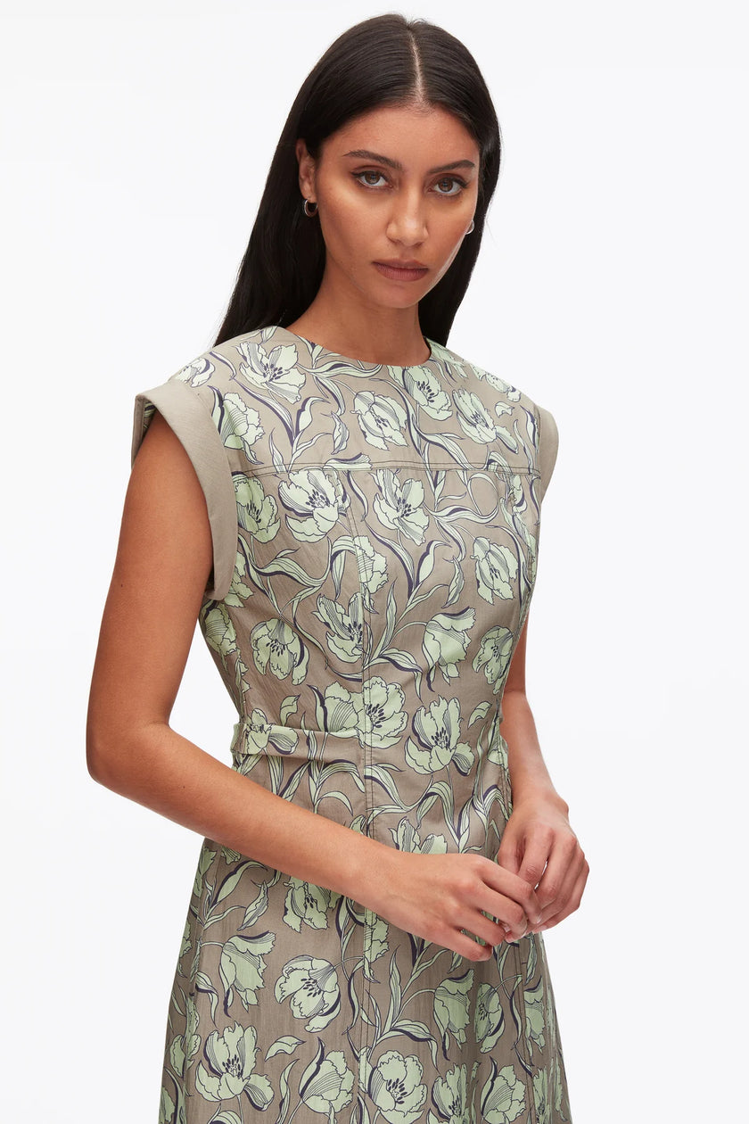 SHORT SLEEVE FLORAL MINI DRESS