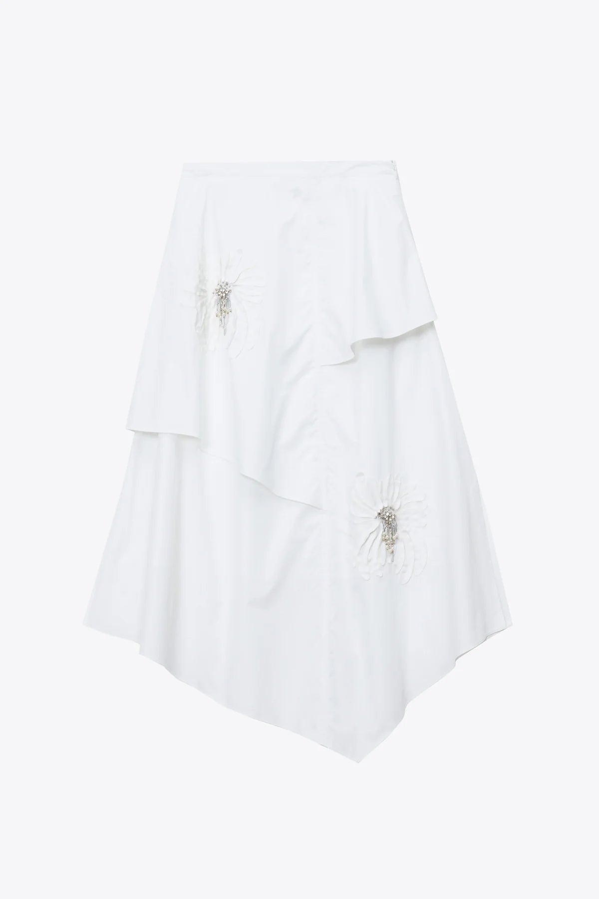 LAYERED SKIRT WITH FLORAL APPLIQUE