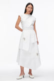 LAYERED SKIRT WITH FLORAL APPLIQUE