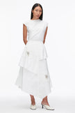 LAYERED SKIRT WITH FLORAL APPLIQUE
