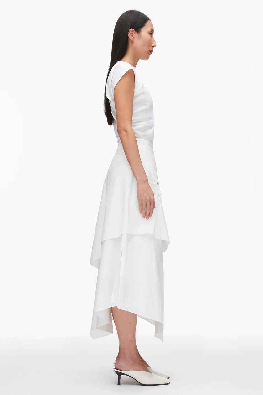 LAYERED SKIRT WITH FLORAL APPLIQUE