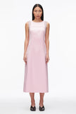 STUDDED SATIN SLEEVELESS MIDI DRESS