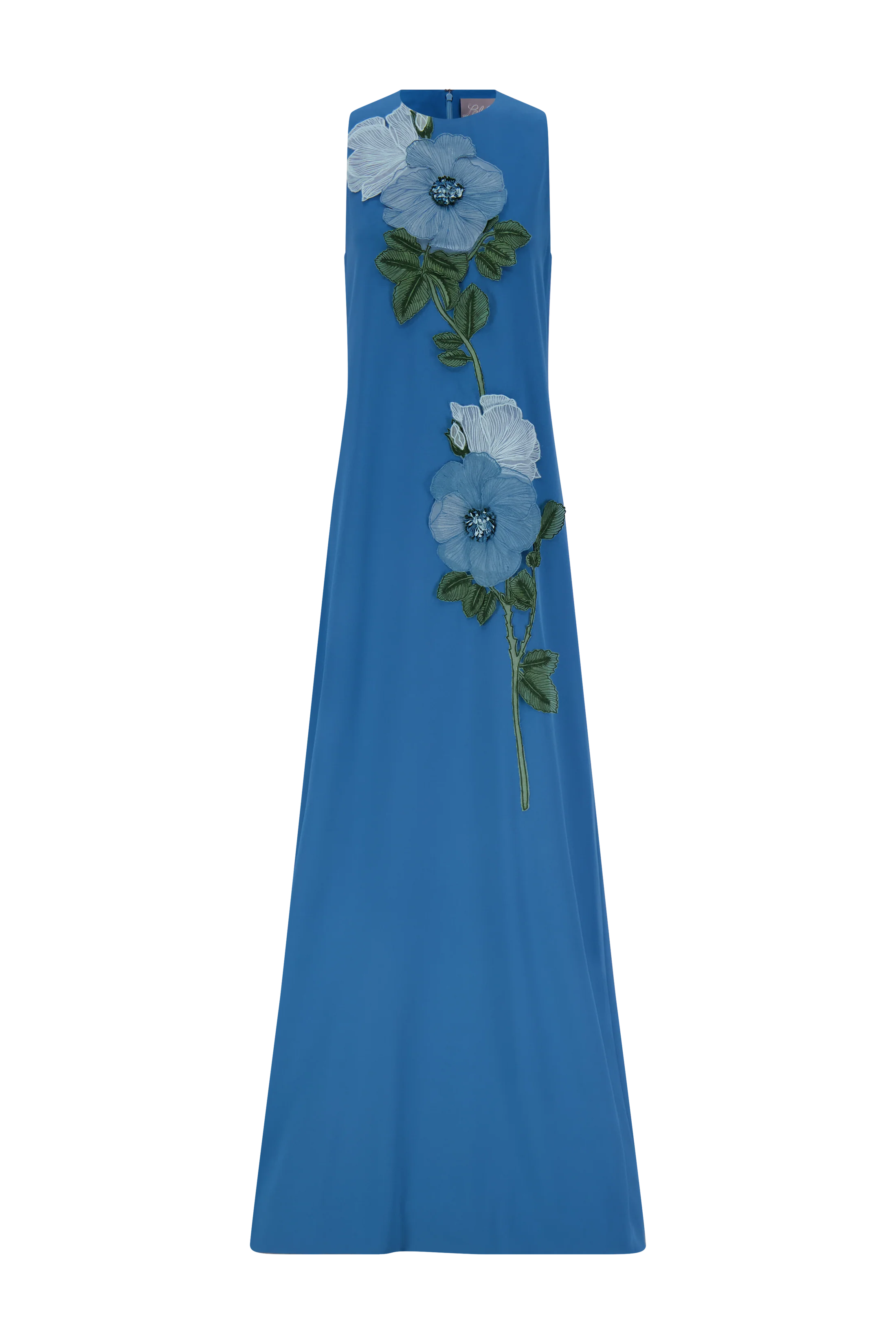 PEONY EMBROIDERED FLUID CREPE FRANCIE GOWN