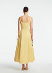 PEONY EMBROIDERED STRETCH COTTON FULL DRESS