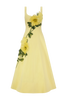 PEONY EMBROIDERED STRETCH COTTON FULL DRESS