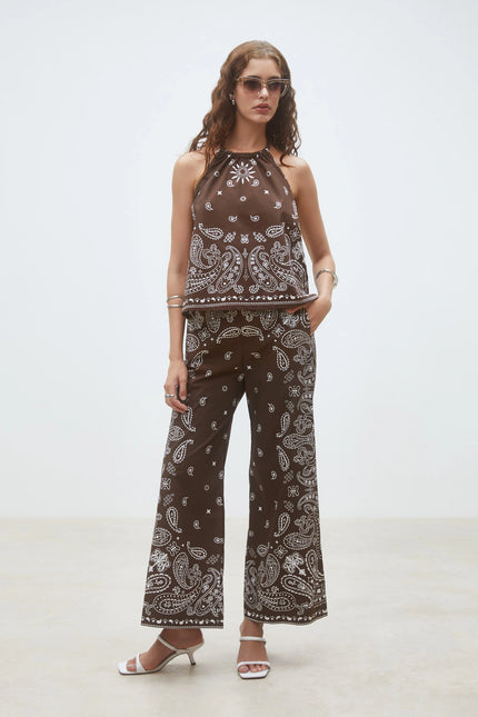JESSY CHOCO WIDE LEG BANDANA PANTA