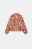 LEYA BUTTON DOWN BLOUSE WITH FLORAL PRINT