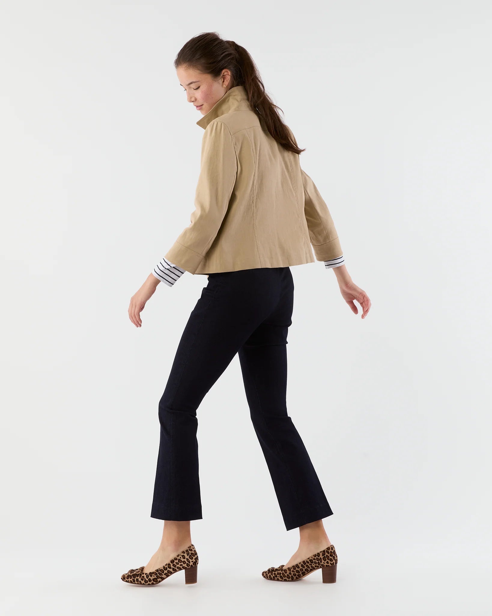 FAYE FLARED CROPPED DENIM PANT