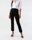 FAYE FLARE CROPPED PANT IN BLACK PONTE KNIT