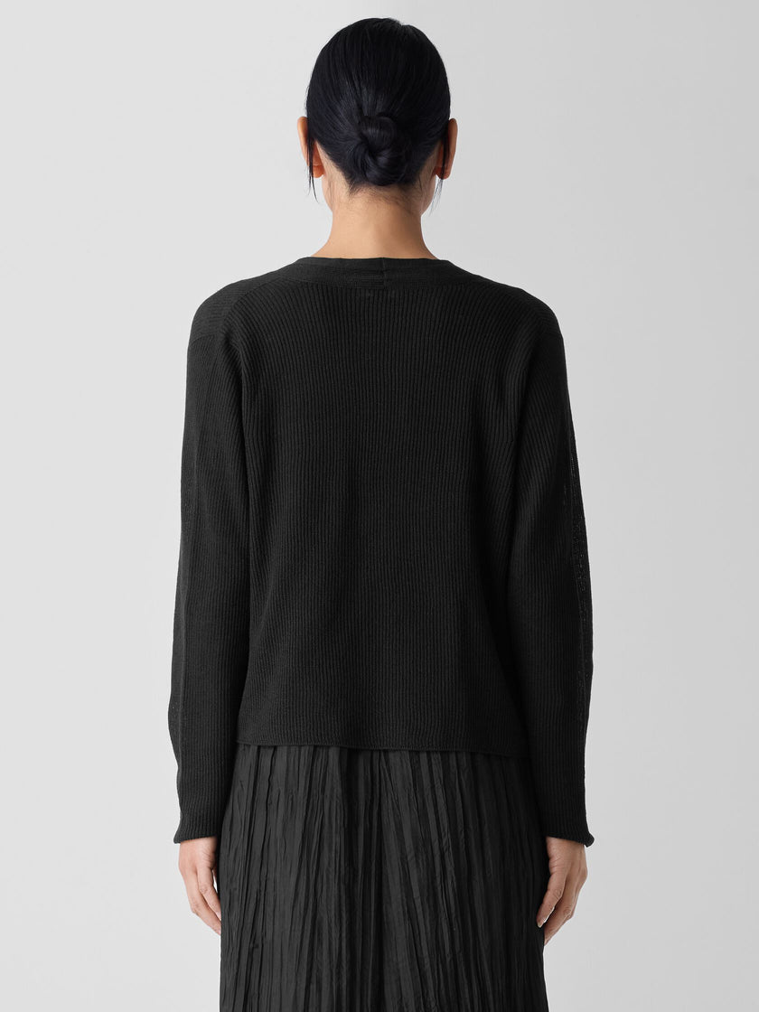 ORGANIC LINEN COTTON CROPPED CARDIGAN