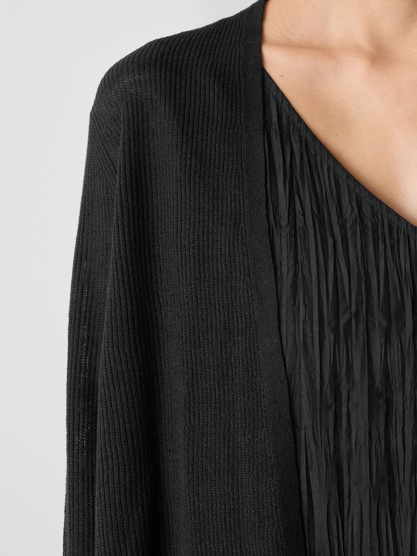 ORGANIC LINEN COTTON CROPPED CARDIGAN