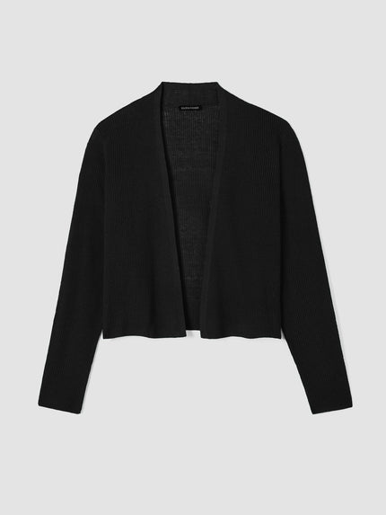 ORGANIC LINEN COTTON CROPPED CARDIGAN