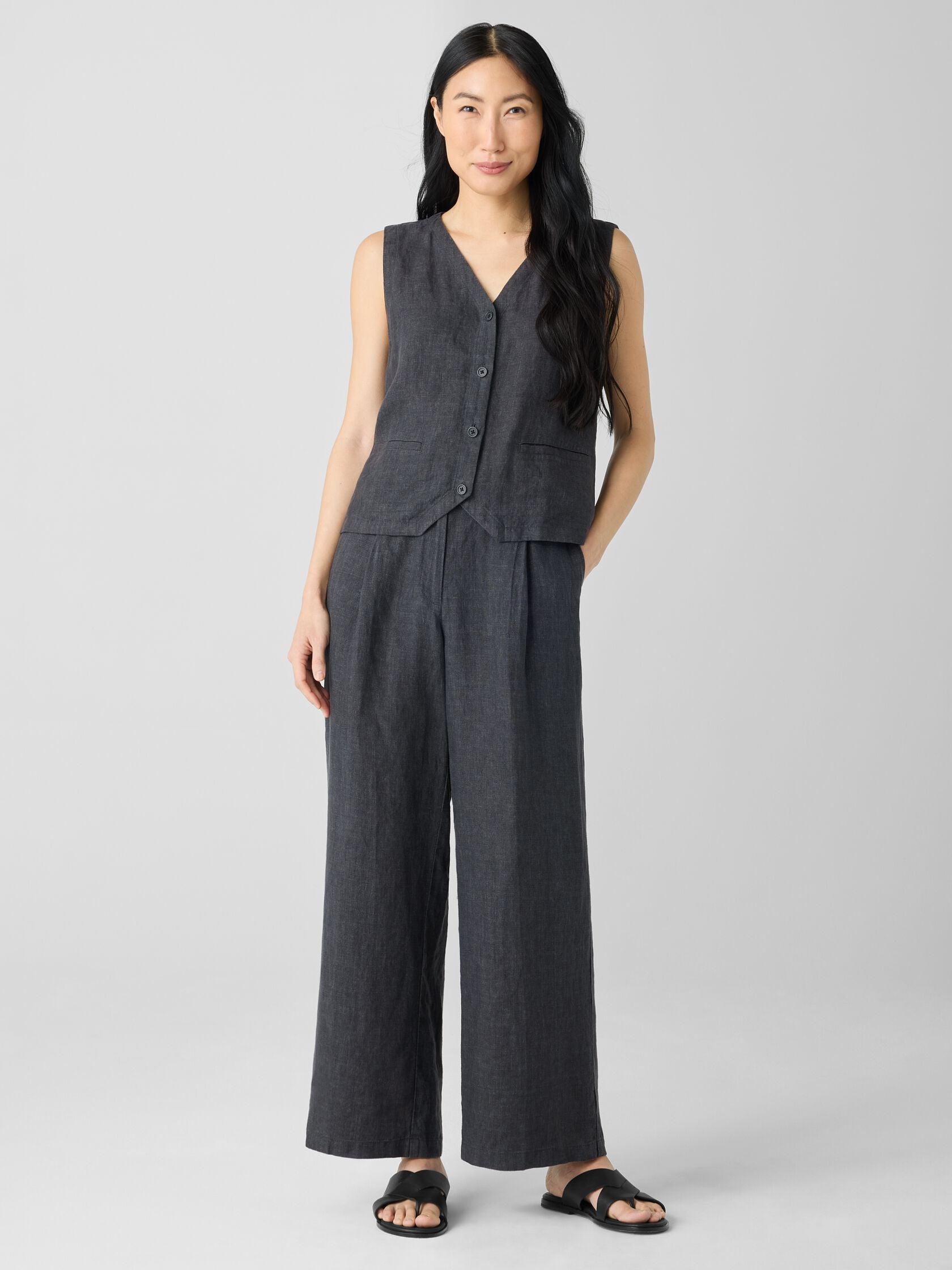 WASHED ORGANIC LINEN DELAVE TROUSER PANT