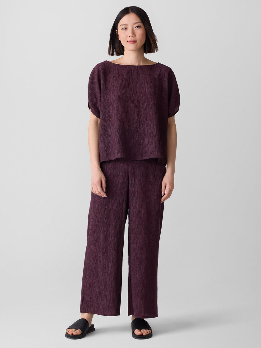 WOVEN PLISSE WIDE LEG PANT