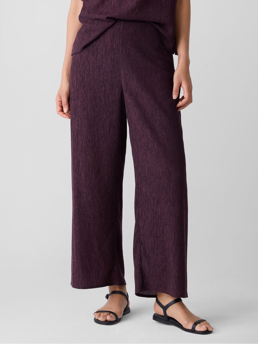 WOVEN PLISSE WIDE LEG PANT