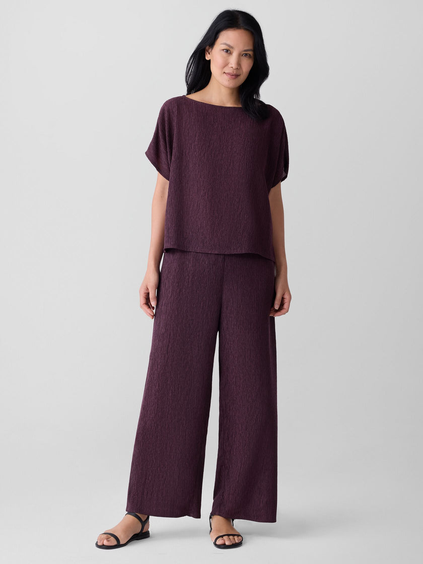 WOVEN PLISSE WIDE LEG PANT