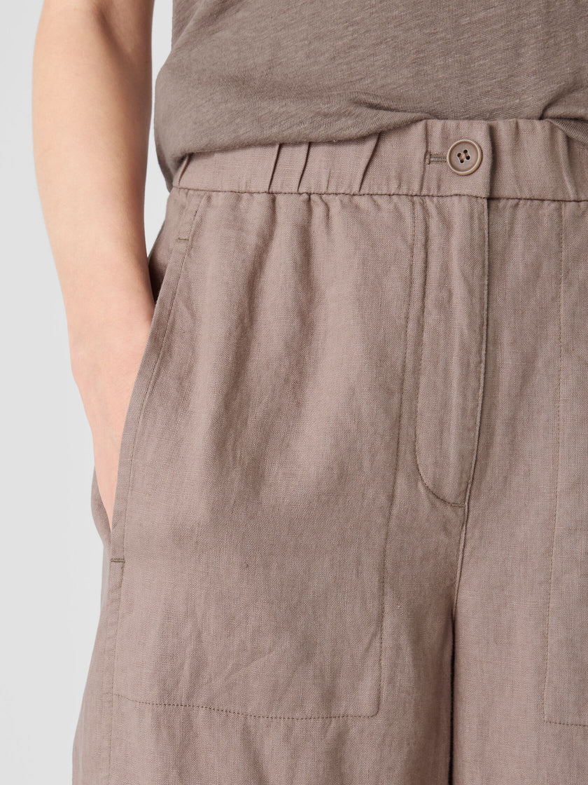 ORGANIC LINEN WIDE LEG TROUSER PANT