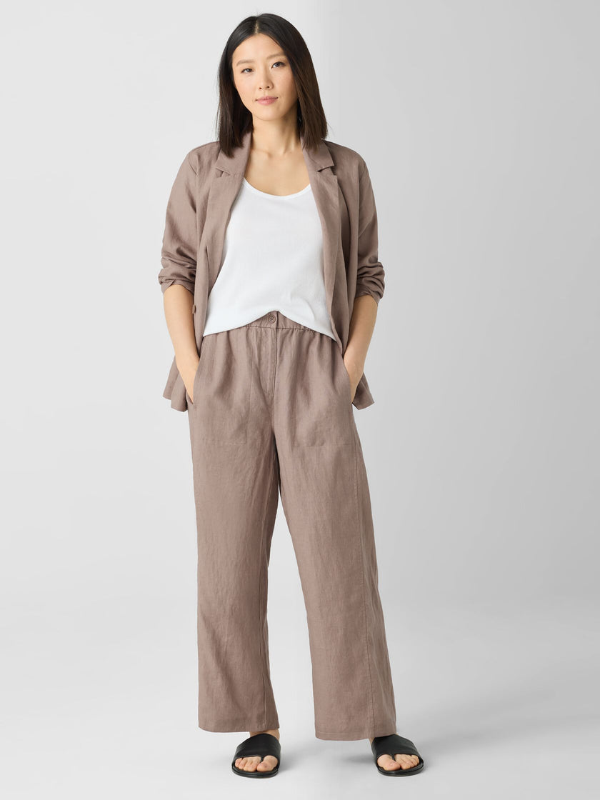 ORGANIC LINEN WIDE LEG TROUSER PANT