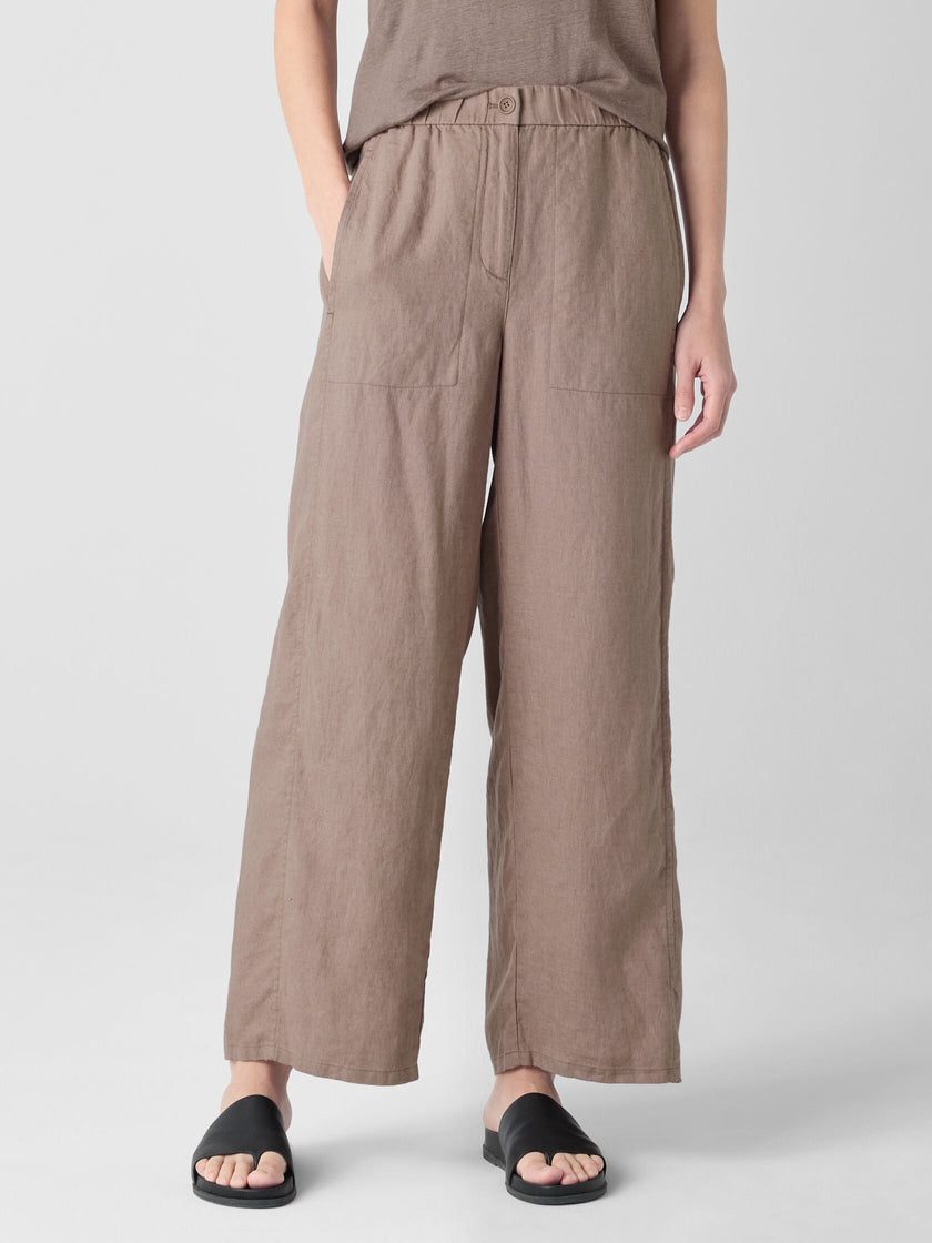 ORGANIC LINEN WIDE LEG TROUSER PANT