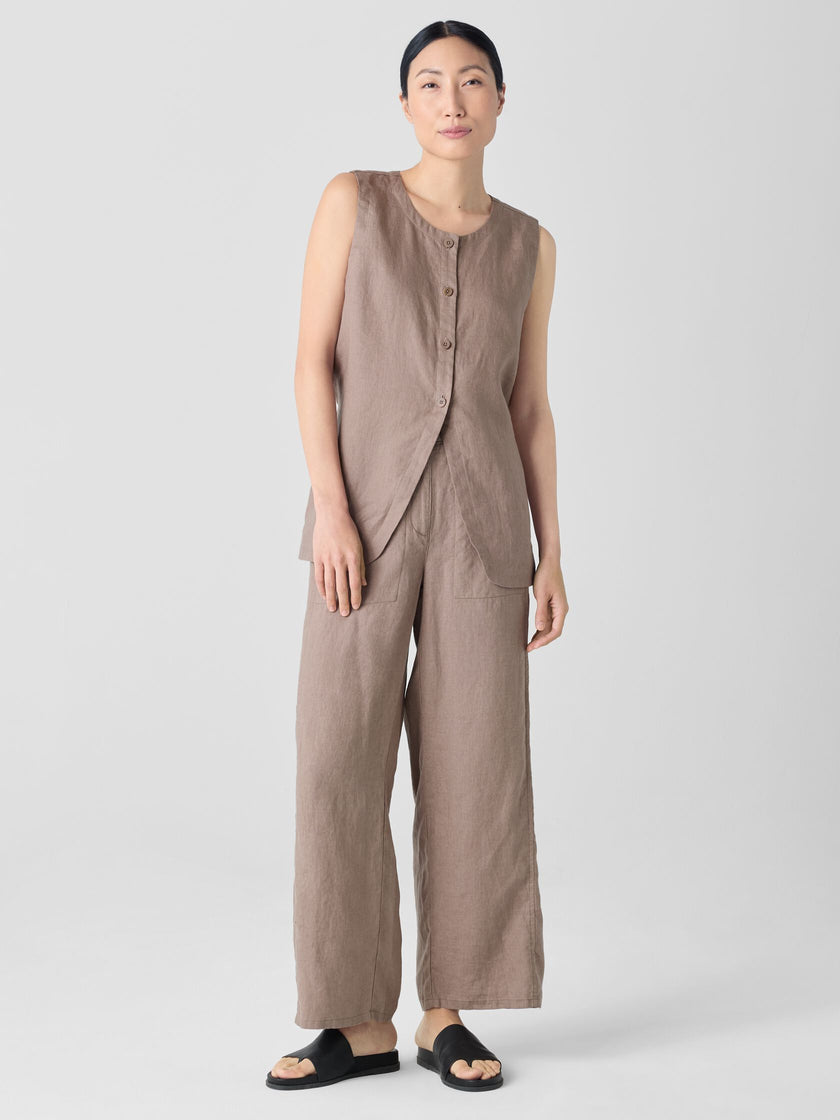ORGANIC LINEN WIDE LEG TROUSER PANT