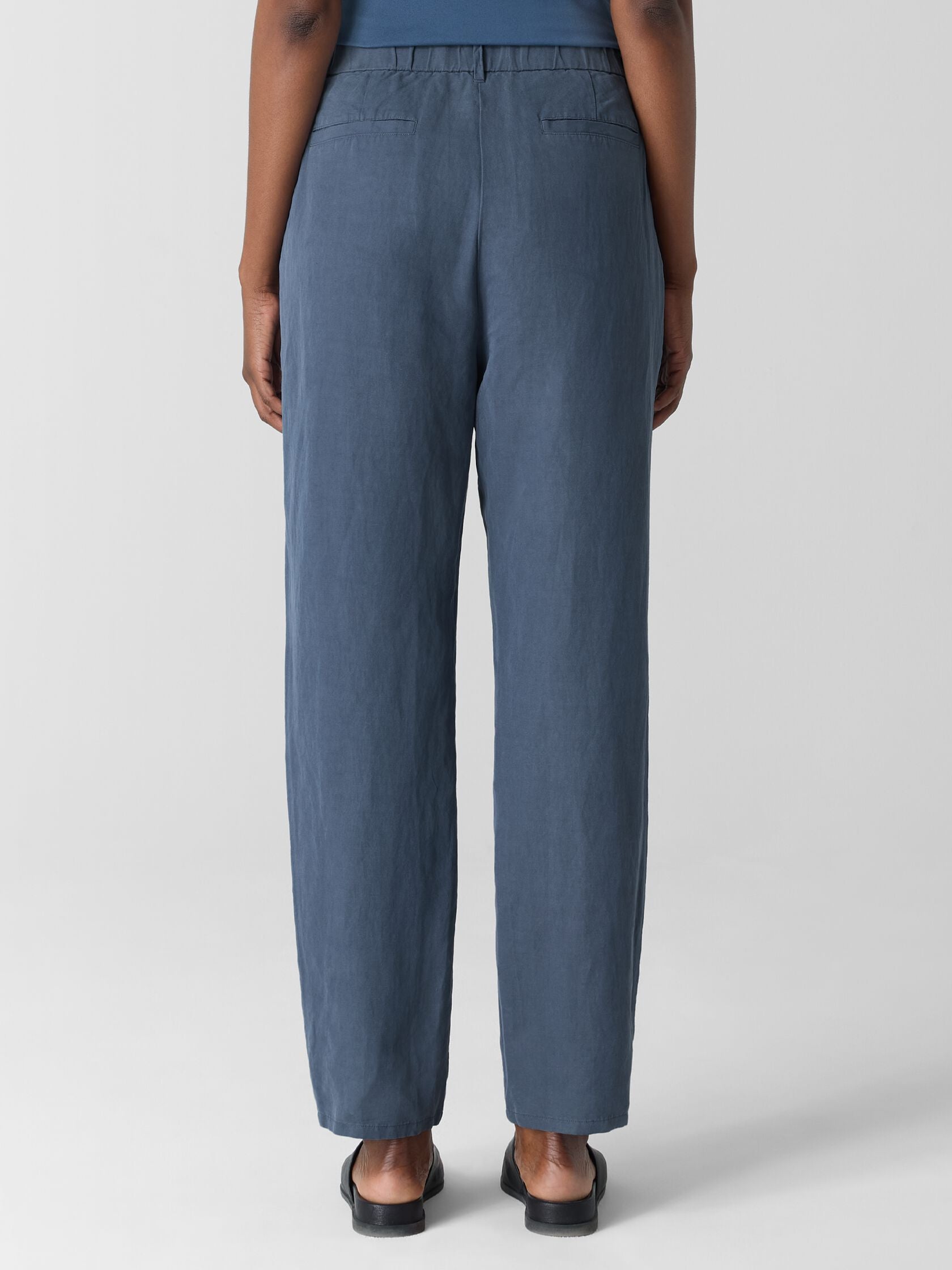 LINEN SILK TWILL TAPERED PANT