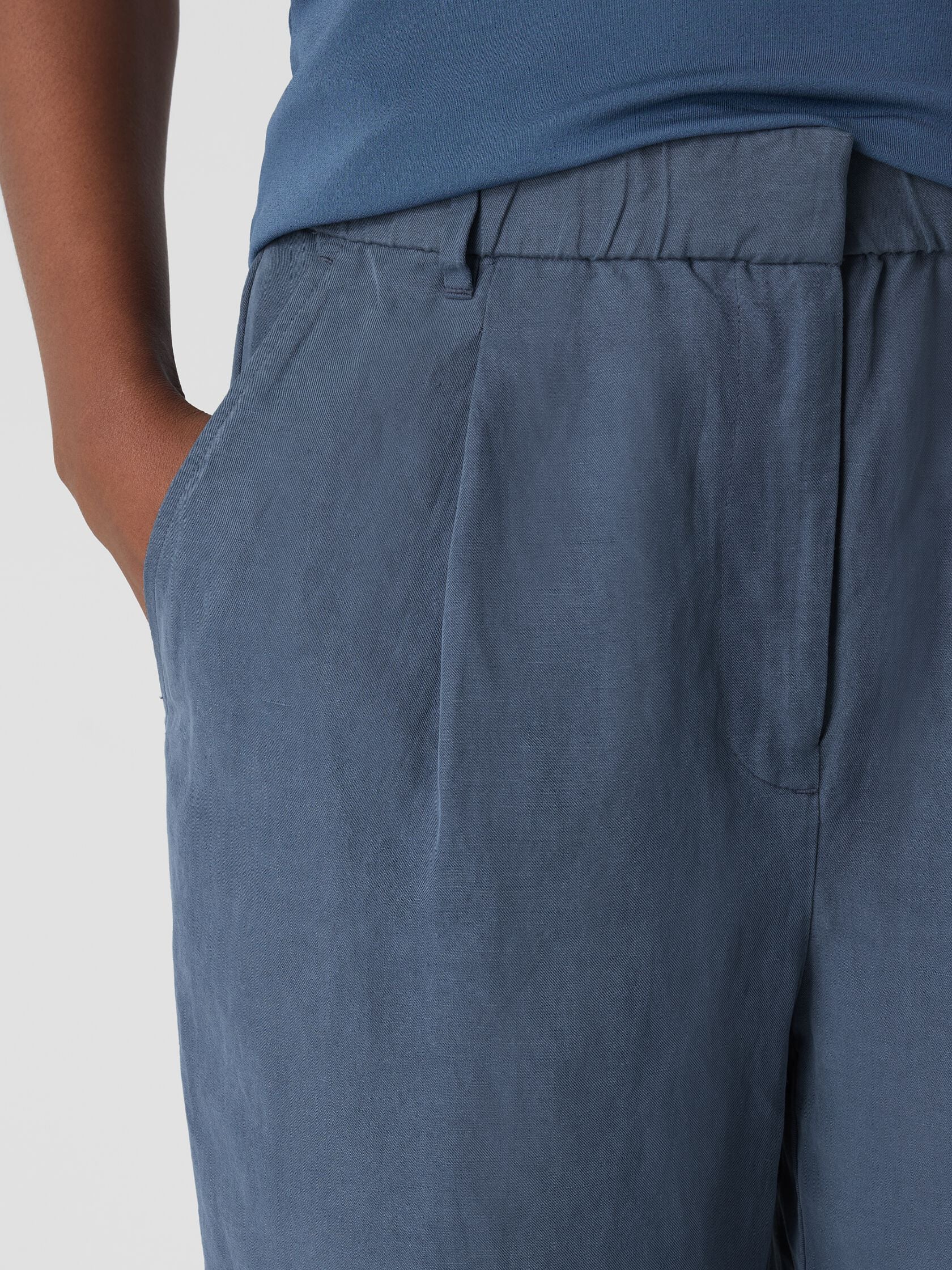 LINEN SILK TWILL TAPERED PANT