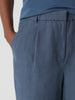 LINEN SILK TWILL TAPERED PANT