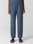 LINEN SILK TWILL TAPERED PANT