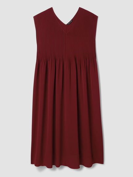 SILK CREPE DE CHINE VNECK DRESS