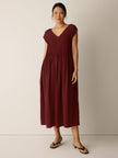 SILK CREPE DE CHINE VNECK DRESS
