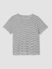 STRIPED ORGANIC LINEN JERSEY CREW NECK TEE