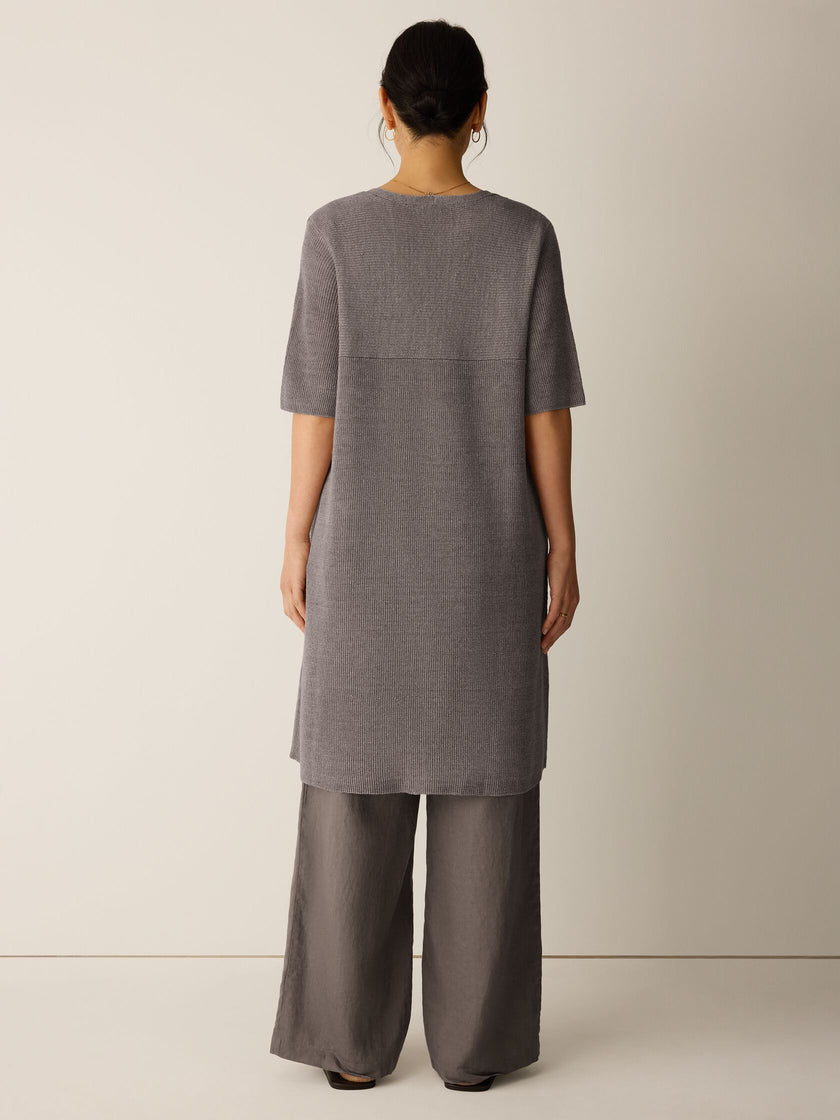 ORGANIC LINEN DELAVE VNECK LONG CARDIGAN