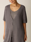 ORGANIC LINEN DELAVE VNECK LONG CARDIGAN