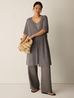 ORGANIC LINEN DELAVE VNECK LONG CARDIGAN