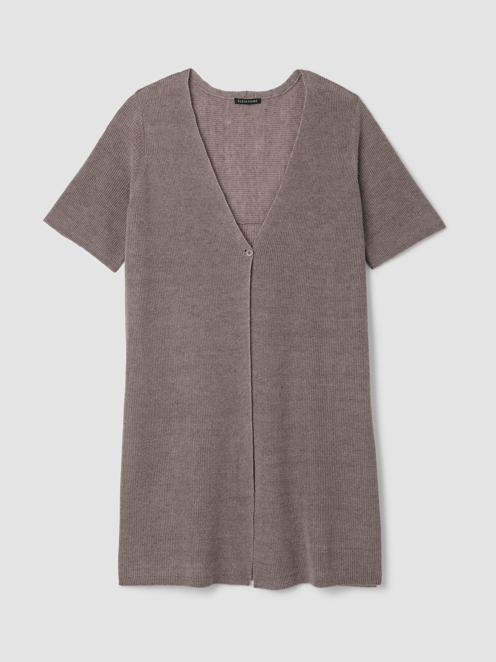 ORGANIC LINEN DELAVE VNECK LONG CARDIGAN