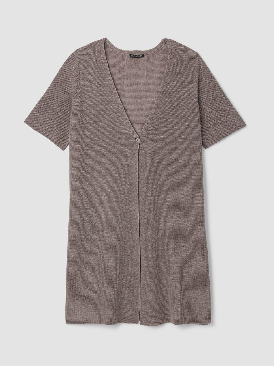ORGANIC LINEN DELAVE VNECK LONG CARDIGAN