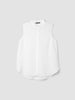 ORGANIC HANDKERCHIEF LINEN SLEEVELESS SHIRT IN WHITE