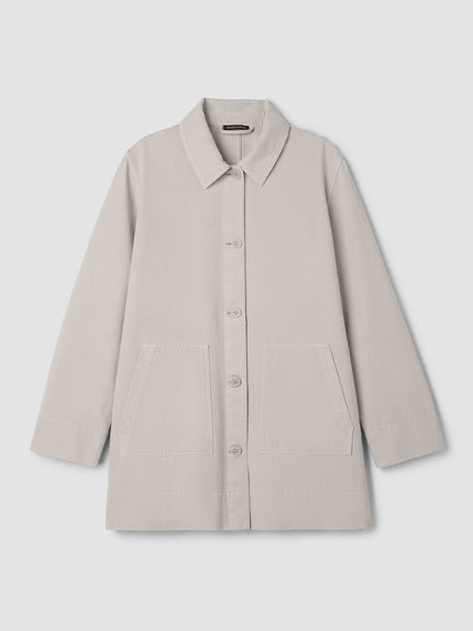 GARMENT DYED UTILITY COTTON CLASSIC COLLAR LONG JACKET