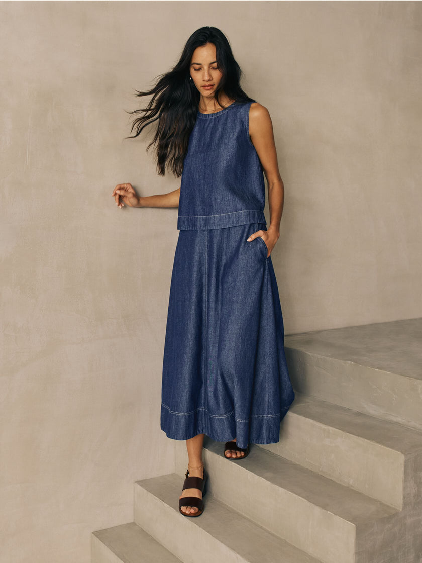 LIGHTWEIGHT ORGANIC COTTON DENIM SHELL