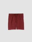 PUCKERED ORGANIC LINEN STRIPE SHORTS