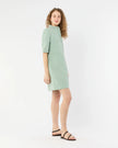 ELBOW SLEEVE FRILL DRESS