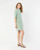 ELBOW SLEEVE FRILL DRESS