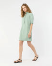 ELBOW SLEEVE FRILL DRESS